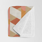 Geometric orange seamless repeat pattern Throw Blanket Gallery Image 3