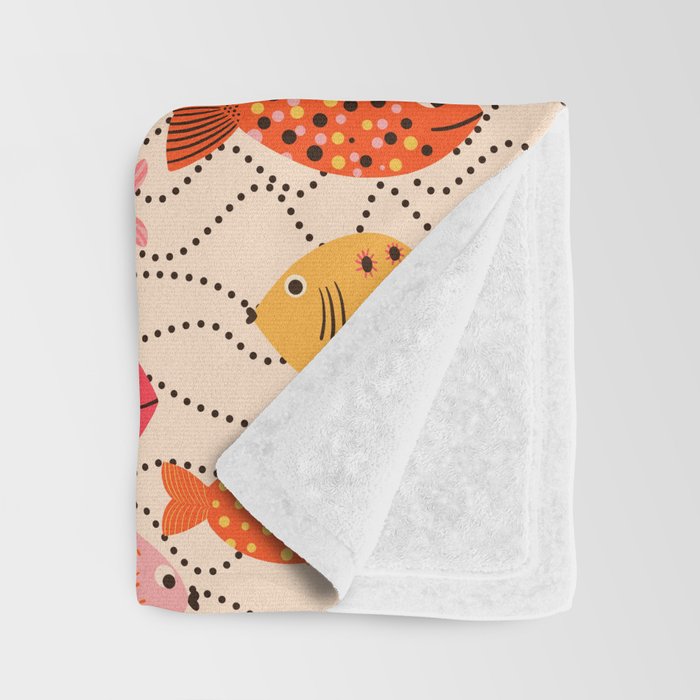 Go Fish - Pink, Red and Yellow  Throw Blanket Gallery Image 3