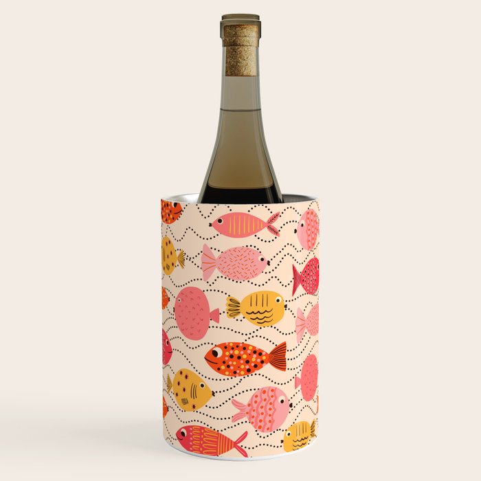 Go Fish - Pink, Red and Yellow  Wine Chiller Gallery Image 1