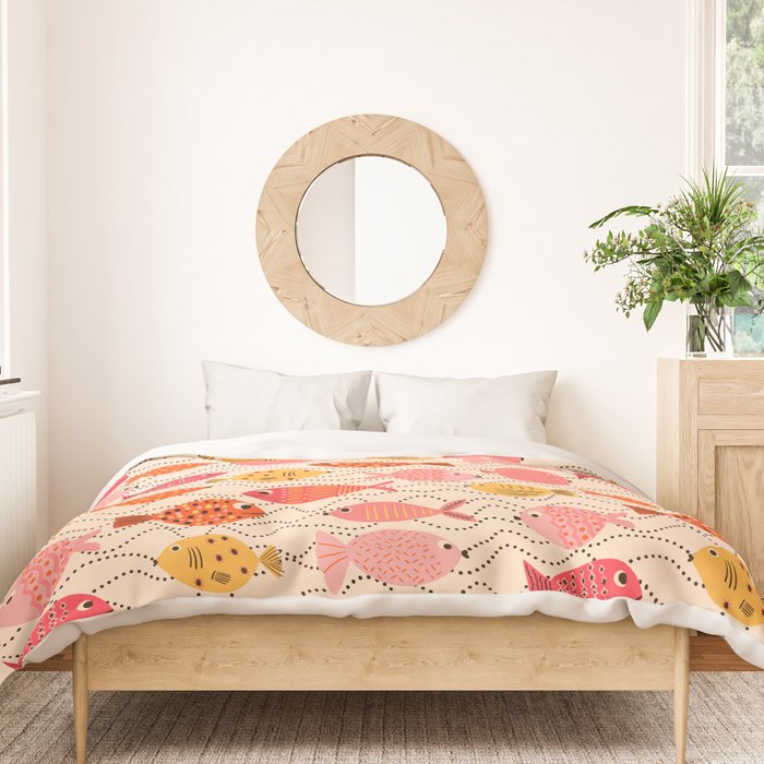 Go Fish - Pink, Red and Yellow  Duvet Cover Gallery Image 3