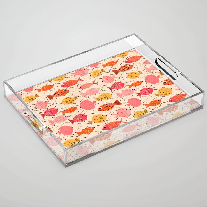 Go Fish - Pink, Red and Yellow  Acrylic Tray Gallery Image 1