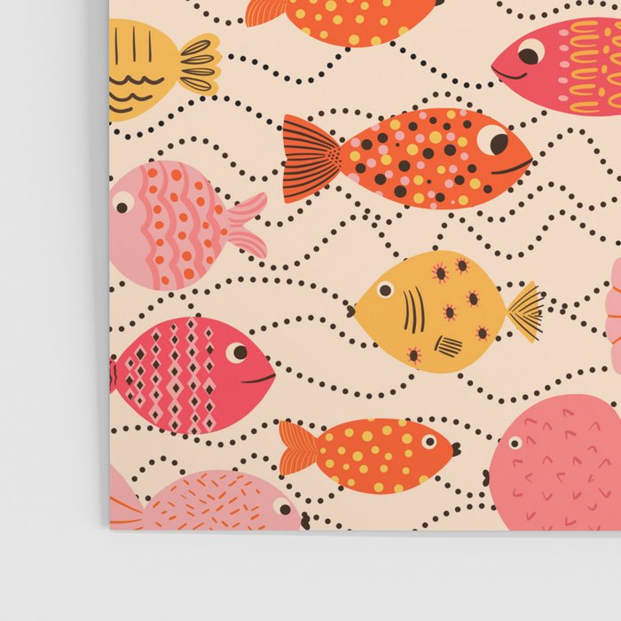 Go Fish - Pink, Red and Yellow  Poster Gallery Image 3