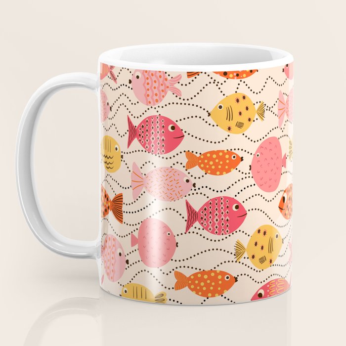 Go Fish - Pink, Red and Yellow  Coffee Mug Gallery Image 3