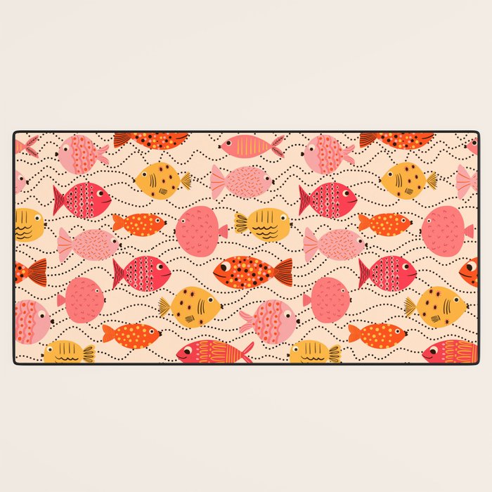 Go Fish - Pink, Red and Yellow  Desk Mat Gallery Image 3
