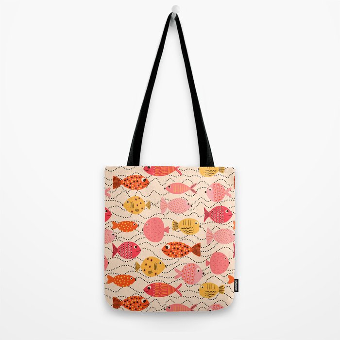Go Fish - Pink, Red and Yellow  Tote Bag Gallery Image 2
