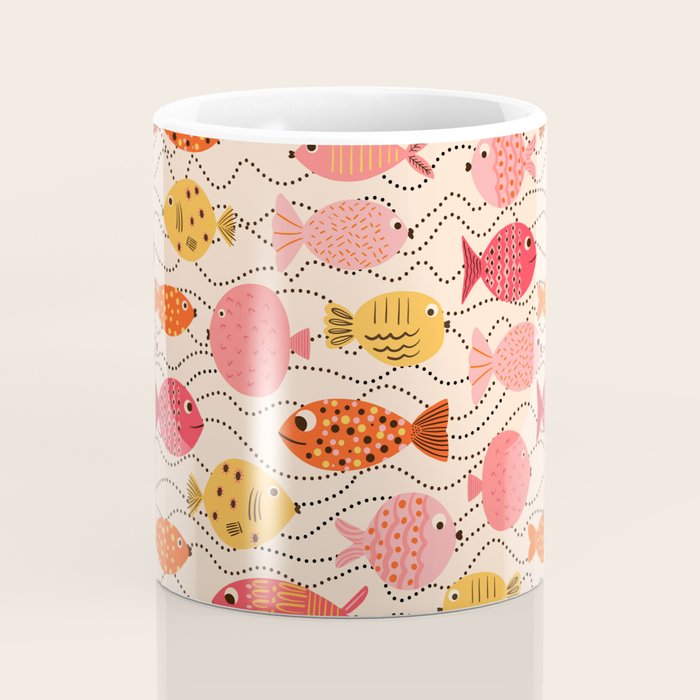 Go Fish - Pink, Red and Yellow  Coffee Mug Gallery Image 4