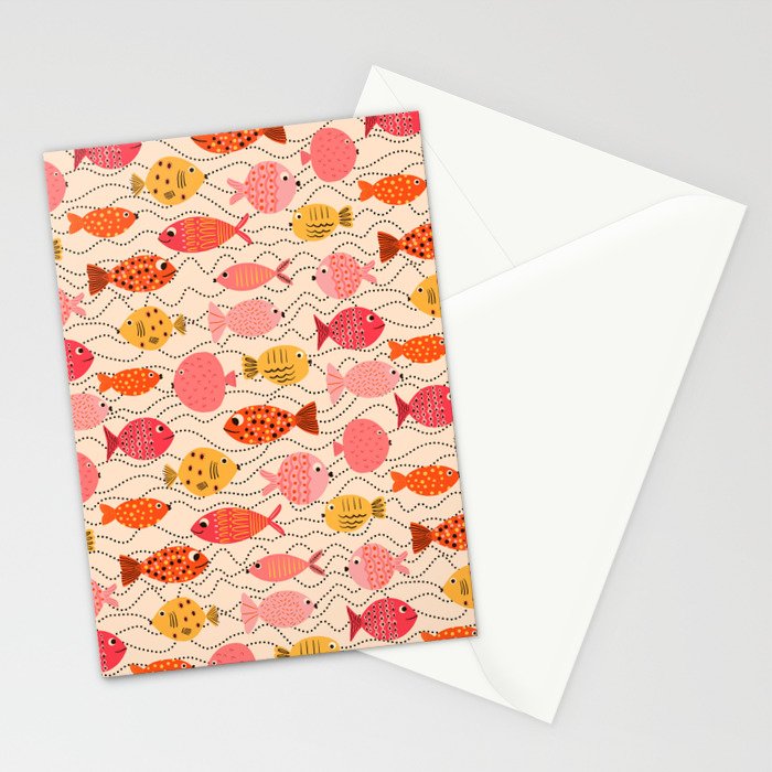 Go Fish - Pink, Red and Yellow  Stationery Card Gallery Image 2