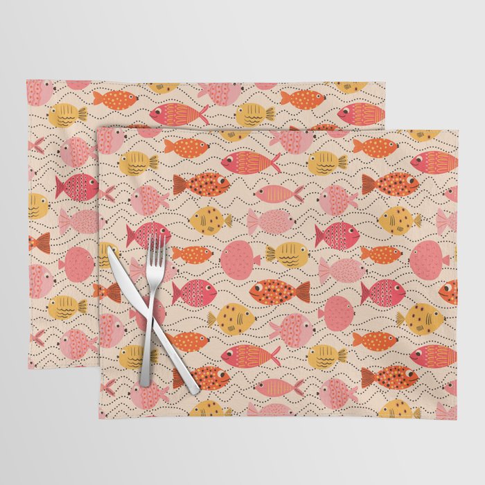 Go Fish - Pink, Red and Yellow  Placemat Gallery Image 1