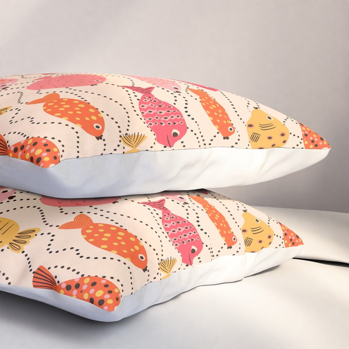 Go Fish - Pink, Red and Yellow  Pillow Sham Gallery Image 3