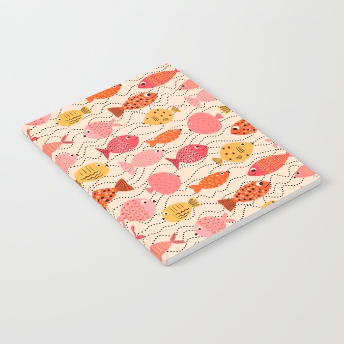 Go Fish - Pink, Red and Yellow  Notebook