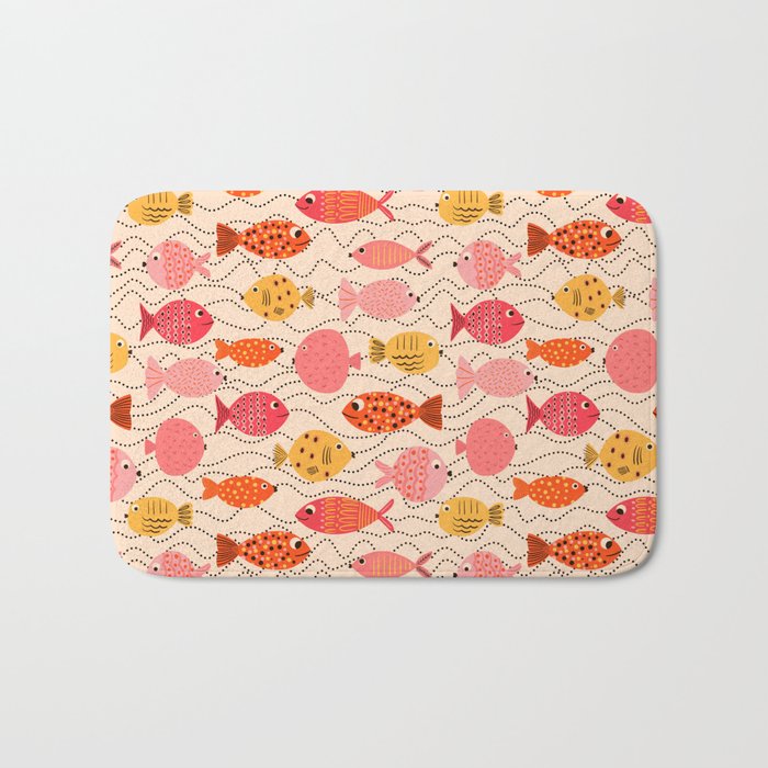 Go Fish - Pink, Red and Yellow  Bath Mat Gallery Image 1