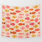 Go Fish - Pink, Red and Yellow  Wall Tapestry Gallery Image 4
