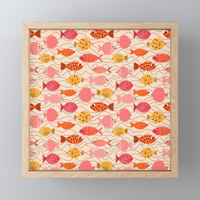 Go Fish - Pink, Red and Yellow  Mini Art Print Gallery Image 1
