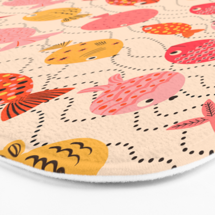 Go Fish - Pink, Red and Yellow  Bath Mat Gallery Image 3