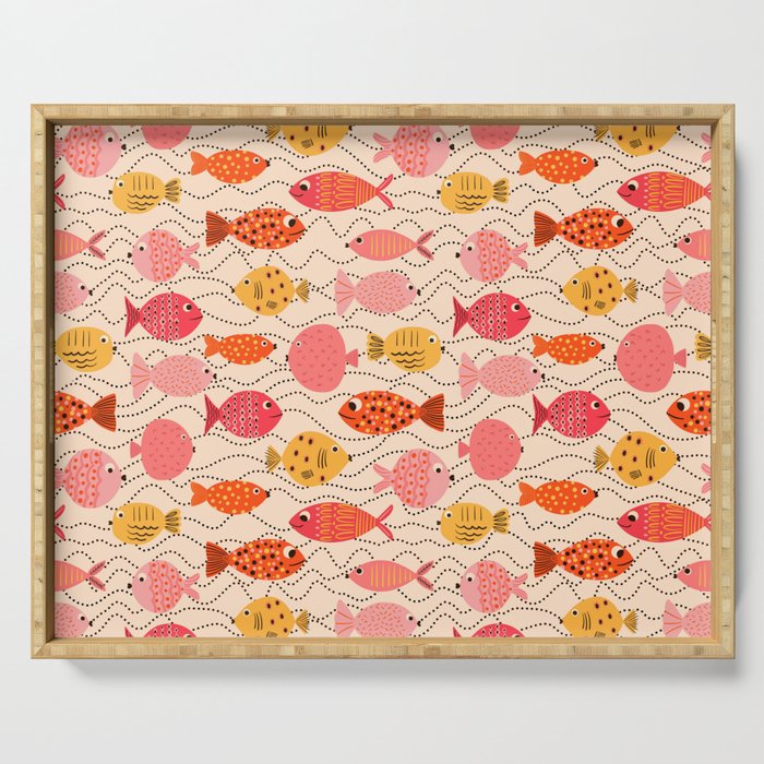 Go Fish - Pink, Red and Yellow  Serving Tray Gallery Image 1