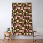 Bold Earthy Checks Pattern - Small V Window Curtain Gallery Image 5