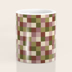 Bold Earthy Checks Pattern - Small V Coffee Mug Gallery Image 4