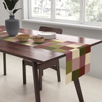 Bold Earthy Checks Pattern - Small V Table Runner Gallery Image 2