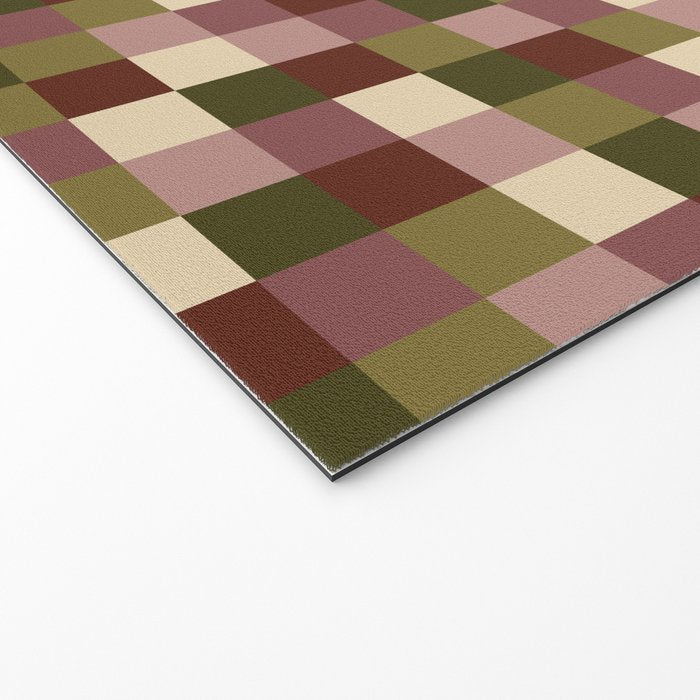 Bold Earthy Checks Pattern - Small V Welcome Mat Gallery Image 2