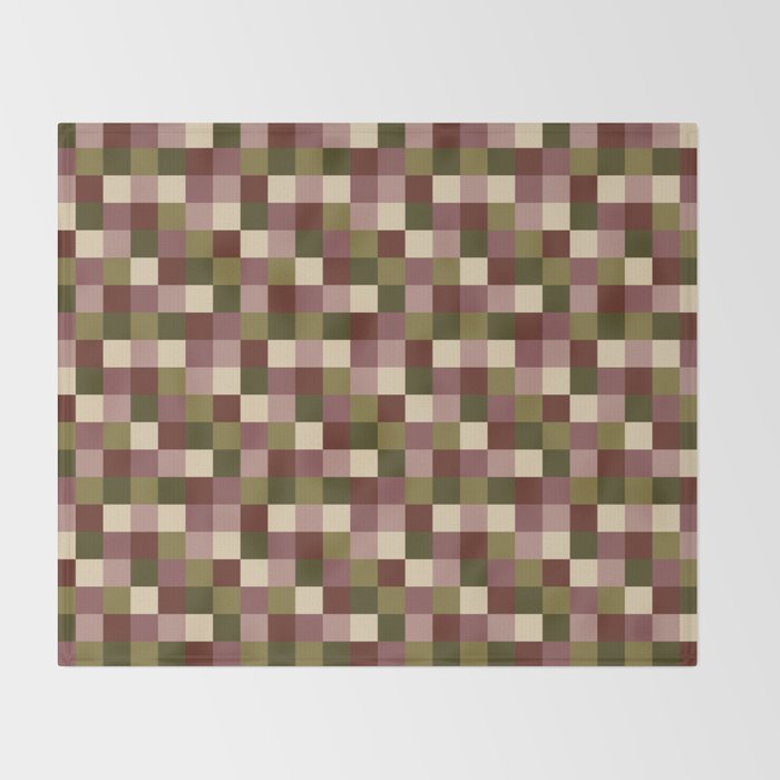 Bold Earthy Checks Pattern - Small V Throw Blanket Gallery Image 2