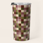 Bold Earthy Checks Pattern - Small V Travel Mug Gallery Image 3