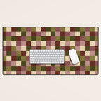 Bold Earthy Checks Pattern - Small V Desk Mat Gallery Image 1