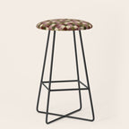 Bold Earthy Checks Pattern - Small V Stool Gallery Image 1
