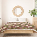 Bold Earthy Checks Pattern - Small V Duvet Cover Gallery Image 3