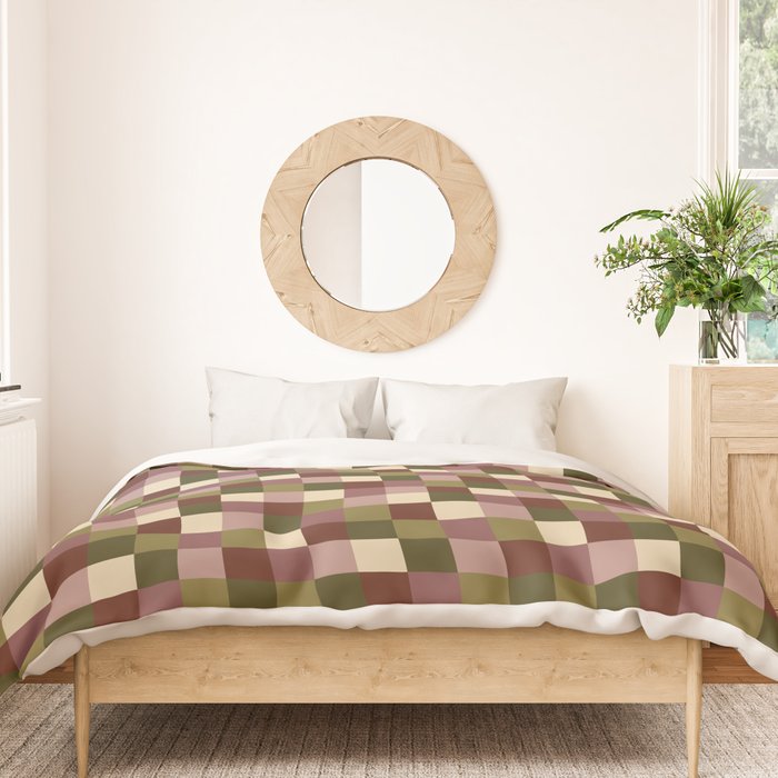 Bold Earthy Checks Pattern - Small V Duvet Cover Gallery Image 3