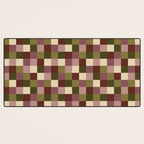 Bold Earthy Checks Pattern - Small V Desk Mat Gallery Image 3