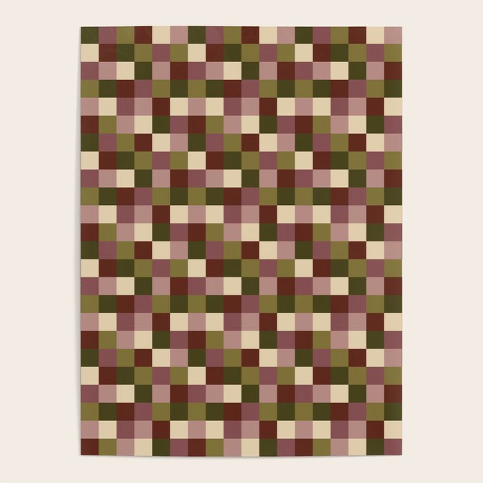 Bold Earthy Checks Pattern - Small V Poster Gallery Image 4