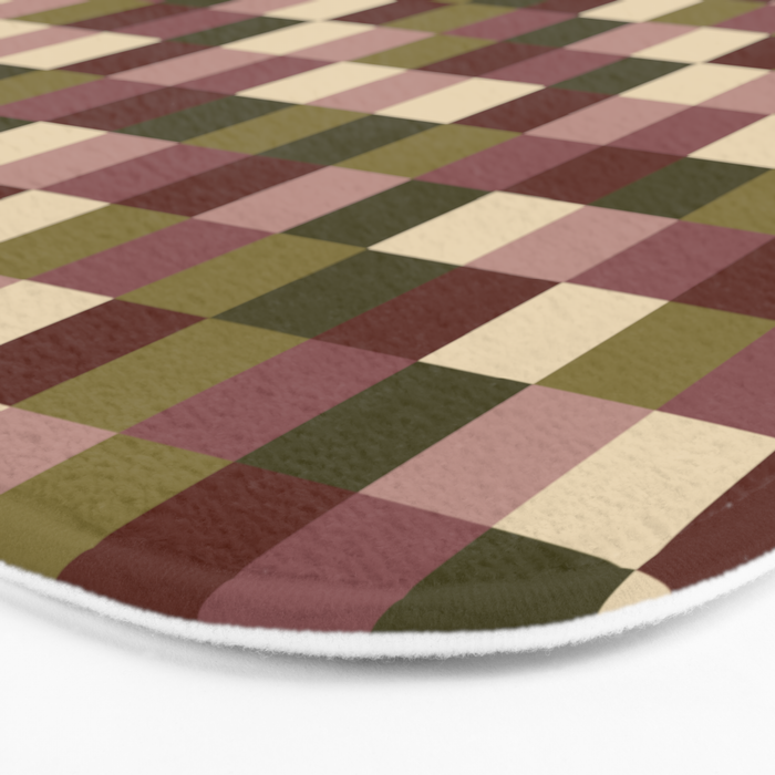Bold Earthy Checks Pattern - Small V Bath Mat Gallery Image 3