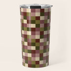 Bold Earthy Checks Pattern - Small V Travel Mug Gallery Image 1