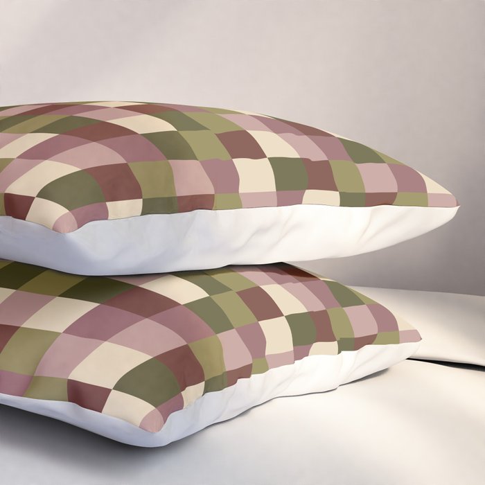 Bold Earthy Checks Pattern - Small V Pillow Sham Gallery Image 3