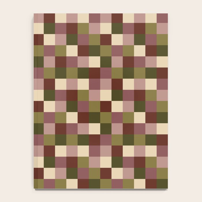 Bold Earthy Checks Pattern - Small V Notebook Gallery Image 4