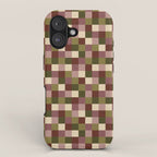 Bold Earthy Checks Pattern - Small V iPhone Case Gallery Image 1