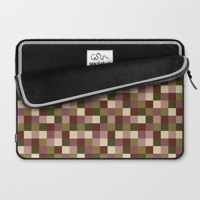 Bold Earthy Checks Pattern - Small V Laptop Sleeve Gallery Image 2
