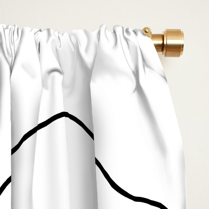 Minimal, Line Art, Floral Prints, Drawing Window Curtain Gallery Image 2
