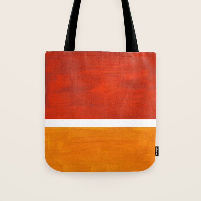 Burnt Orange Yellow Ochre Mid Century Modern Abstract Minimalist Rothko Color Field Squares Tote Bag Gallery Image 1