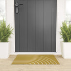 Minimal Arch XLIX Ochre Yellow Modern Geometric Lines Welcome Mat Gallery Image 3