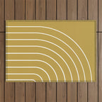 Minimal Arch XLIX Ochre Yellow Modern Geometric Lines Outdoor Rug Gallery Image 1