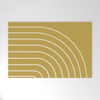 Minimal Arch XLIX Ochre Yellow Modern Geometric Lines Welcome Mat Gallery Image 1