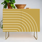Minimal Arch XLIX Ochre Yellow Modern Geometric Lines Credenza Gallery Image 1