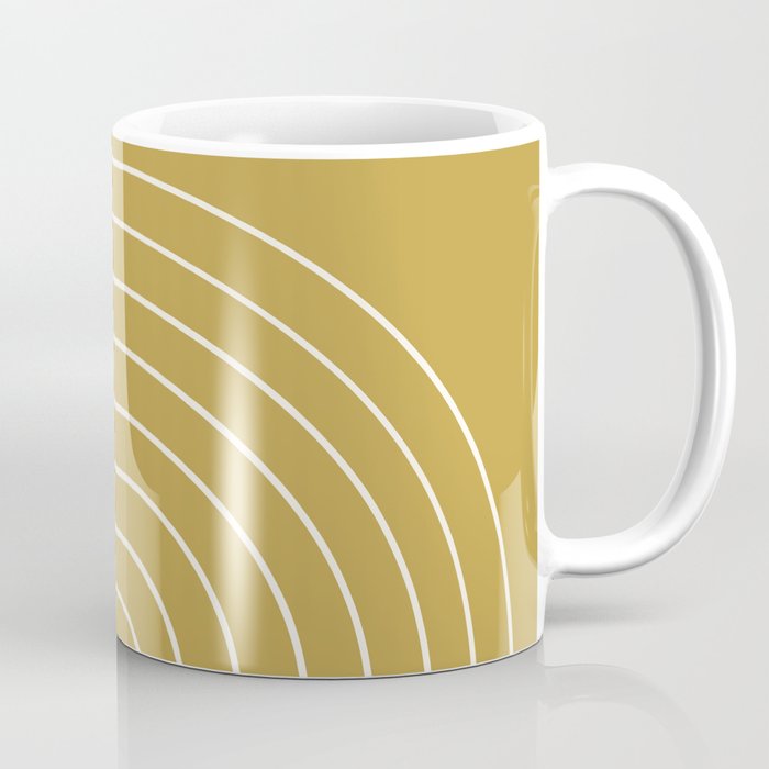 Minimal Arch XLIX Ochre Yellow Modern Geometric Lines Coffee Mug Gallery Image 1