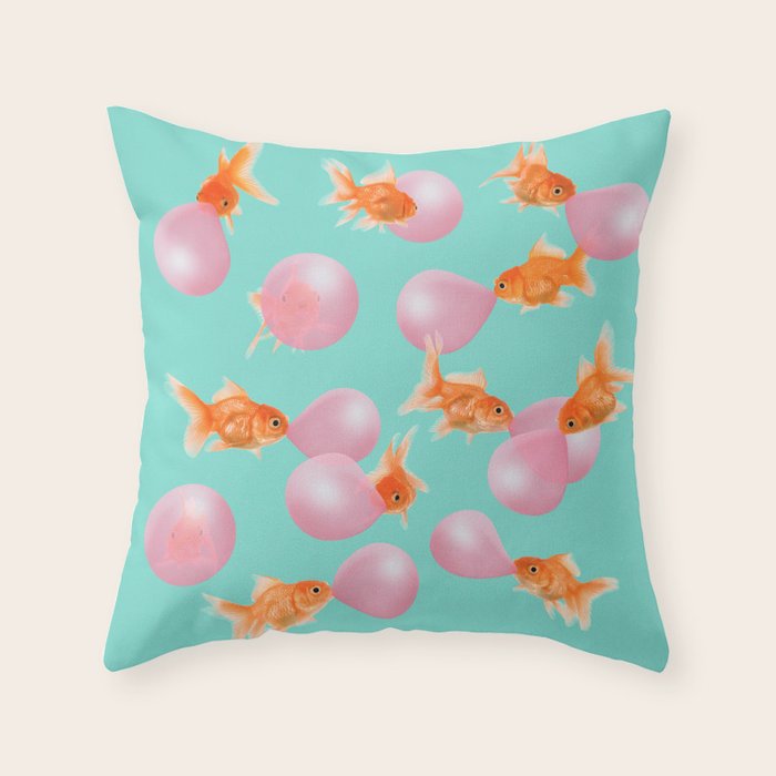 BUBBLEGUM GOLDFISH Throw Pillow Gallery Image 6