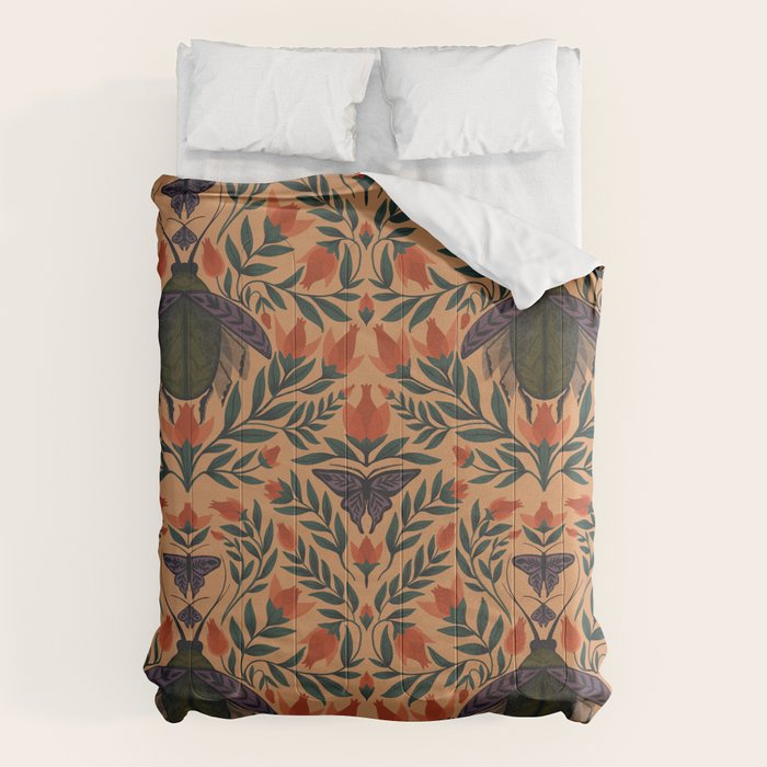 Beetle and Butterfly Botanical Design Comforter Gallery Image 6