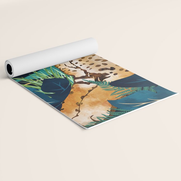 Leopard and Indigo Botanical Yoga Mat Gallery Image 2