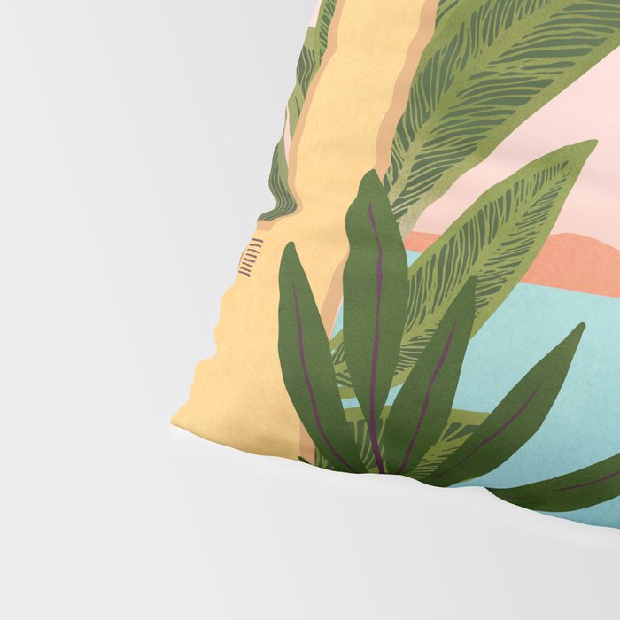 Moroccan Coast Tropical Sunset Scene Pillow Sham Gallery Image 4