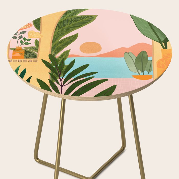 Moroccan Coast Tropical Sunset Scene Side Table Gallery Image 2