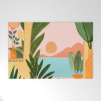 Moroccan Coast Tropical Sunset Scene Welcome Mat Gallery Image 1